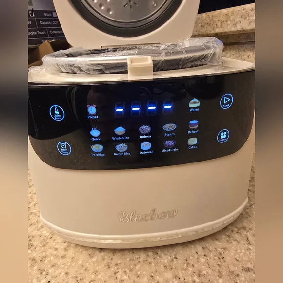 Bluebow Digital Rice Cooker, 6-Cup/2QT Small Rice Maker, 10 Presets, 24-Hr Timer - Picture 6 of 13